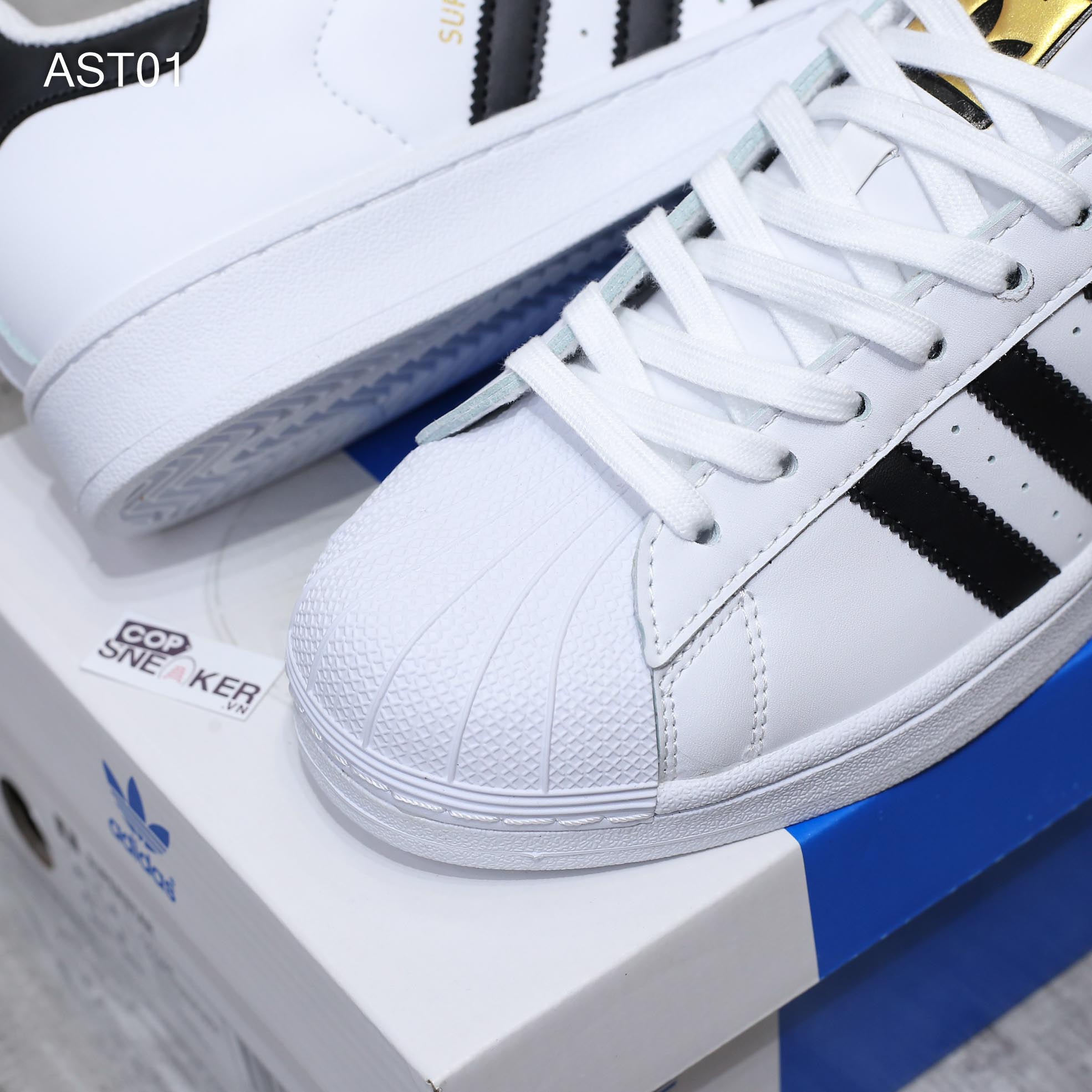 Giày Adidas Sò Superstar trắng sọc đen Rep 1:1