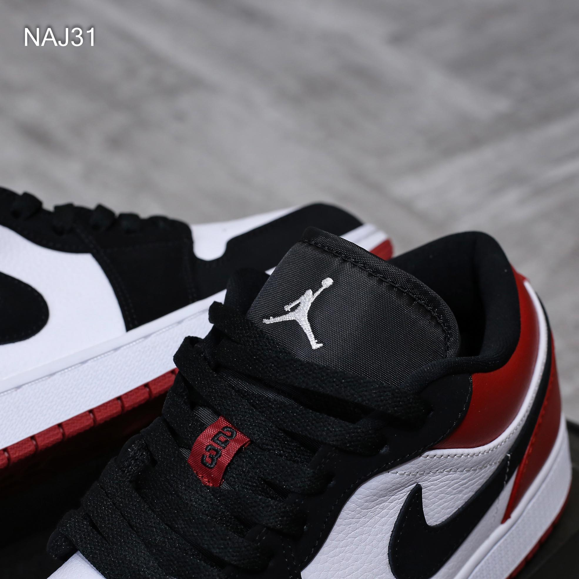 Giày Nike Air Jordan 1 Low Black Toe Rep 1:1