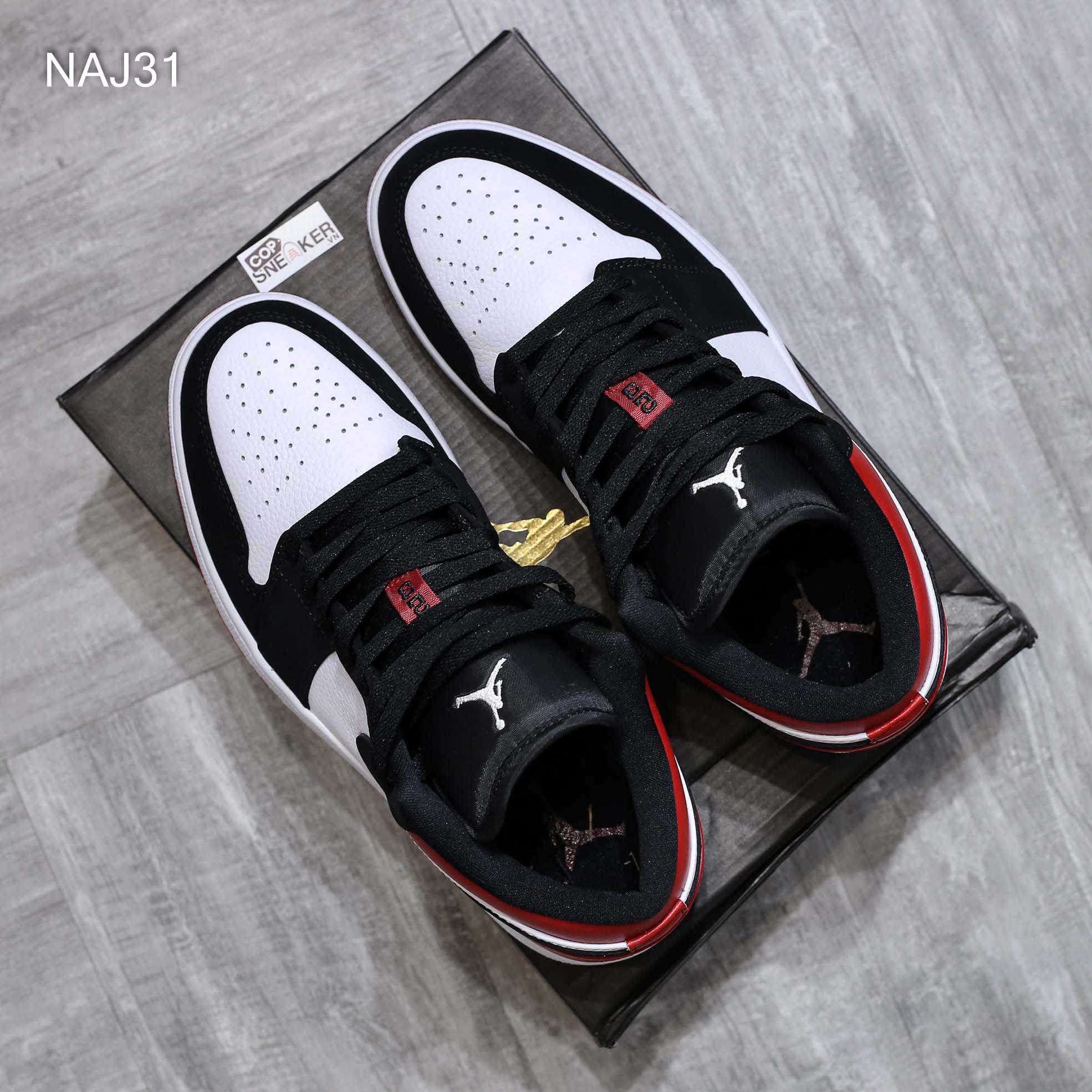Giày Nike Air Jordan 1 Low Black Toe Rep 1:1