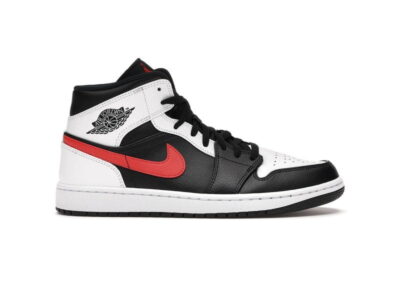 Giày Nike Air Jordan 1 Mid Black Chile Red White Rep 1:1
