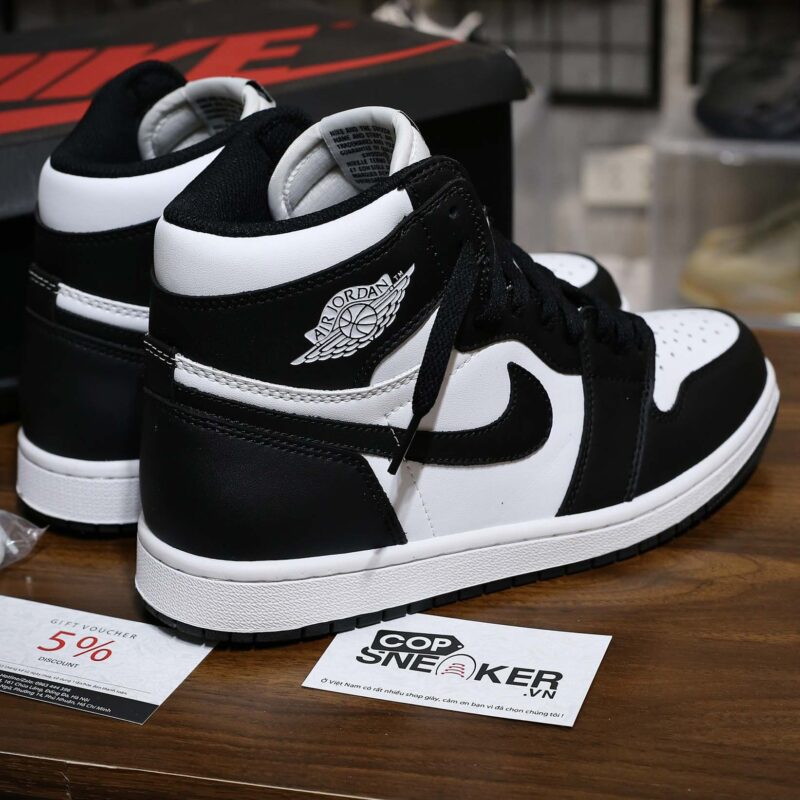 Giày Nike Air Jordan 1 Retro High Black White Like Auth