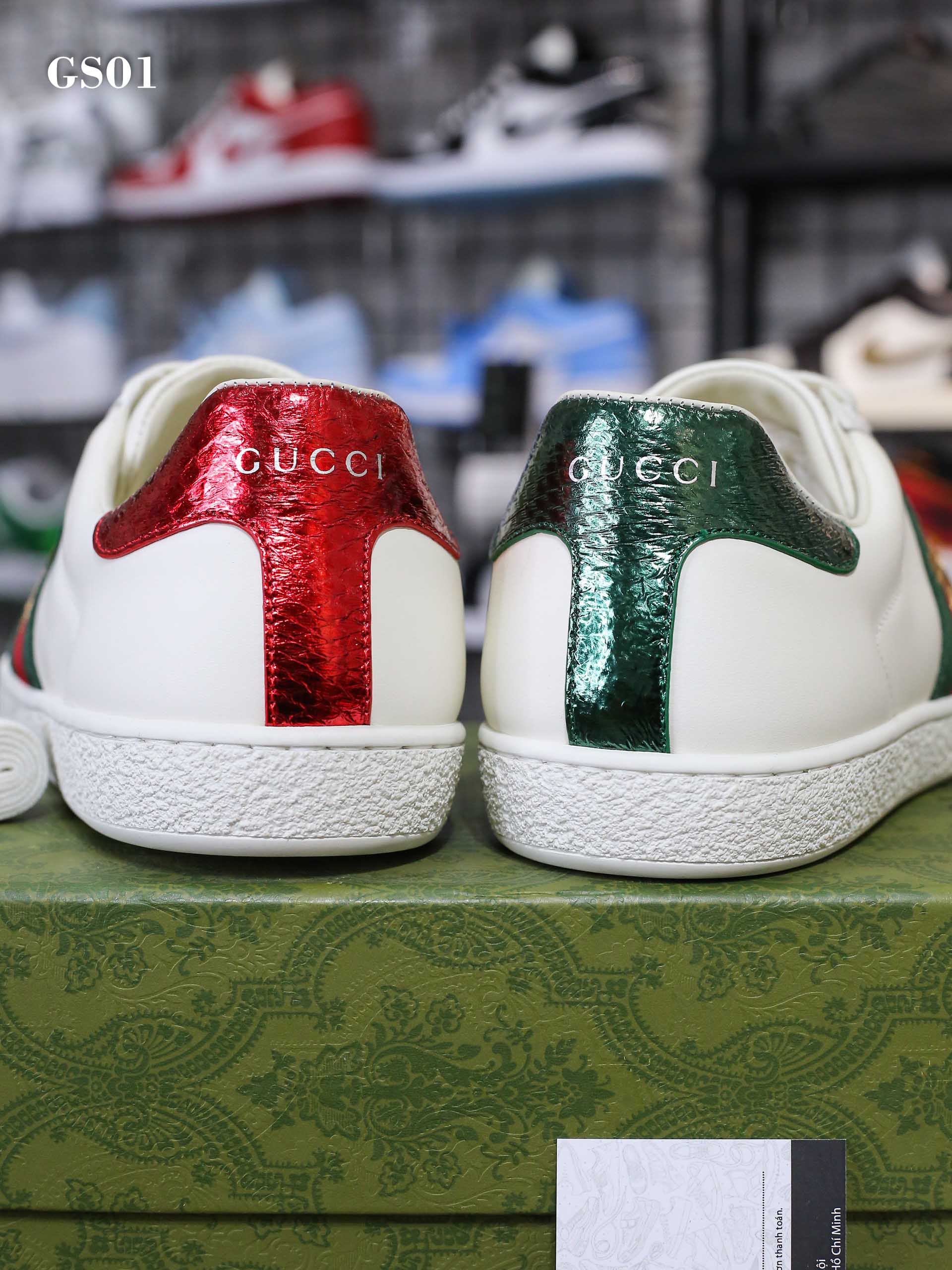 Gucci Ace Bee thêu Ong Like Auth