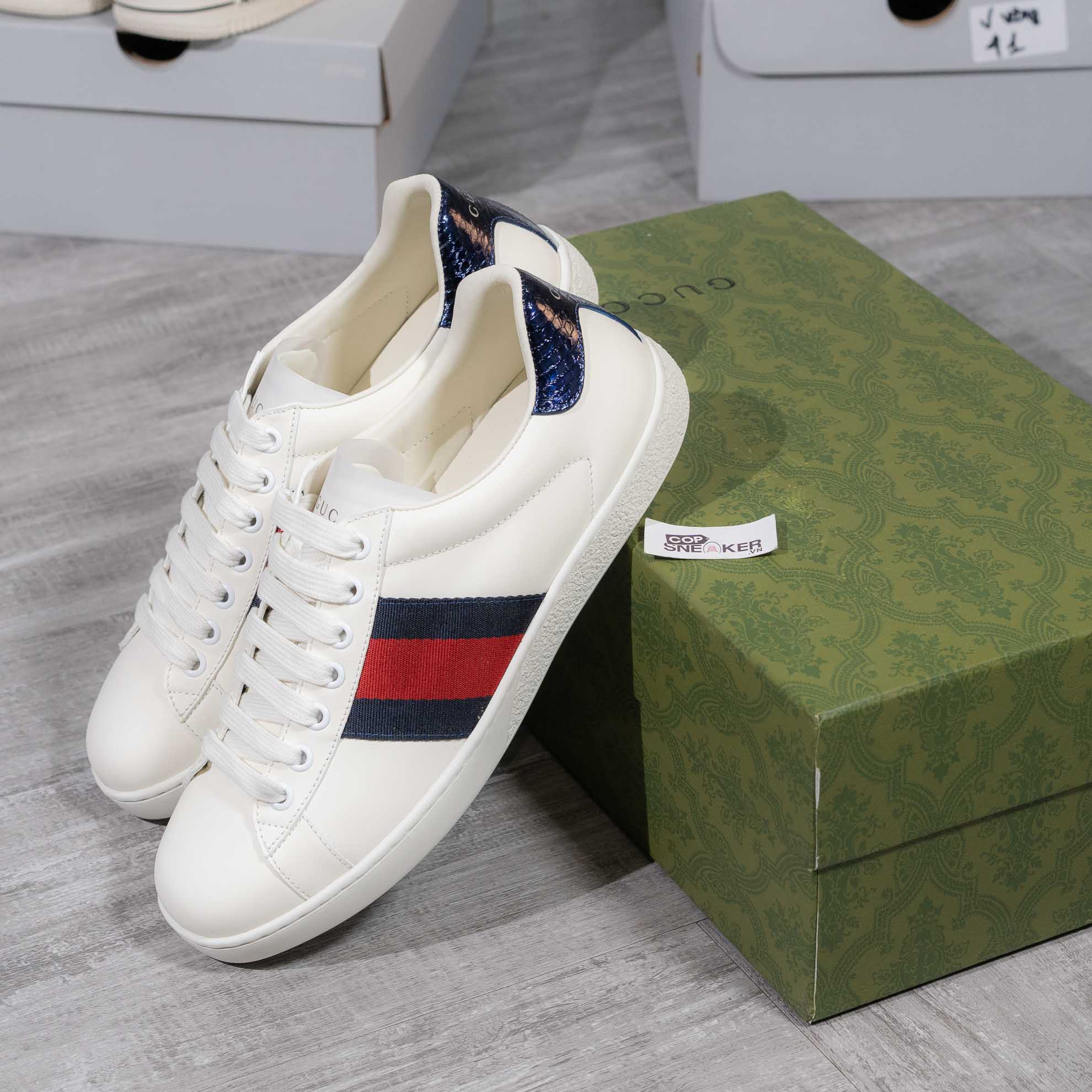 Giày Gucci Ace White Blue Red Like Auth 