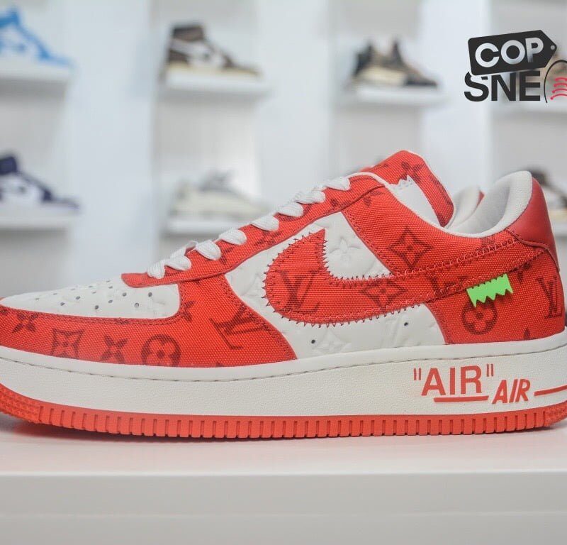 Giày Louis Vuitton x Nike Air Force 1 Low By Virgil Abloh ‘Red’ Đỏ Like Auth