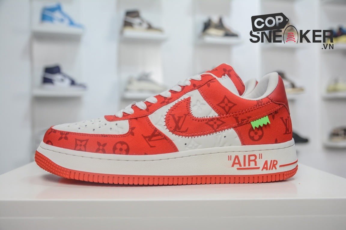Giày Louis Vuitton x Nike Air Force 1 Low By Virgil Abloh ‘Red’ Đỏ Like Auth