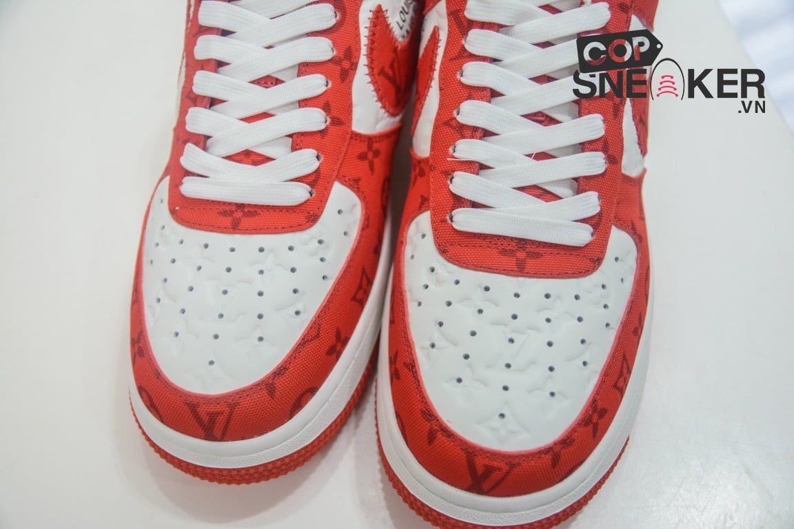 Giày Louis Vuitton x Nike Air Force 1 Low By Virgil Abloh ‘Red’ Đỏ Like Auth