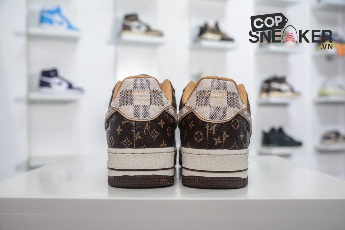 Giày Nike Air Force 1 Low x Louis Vuitton Monogram Brown Like Auth