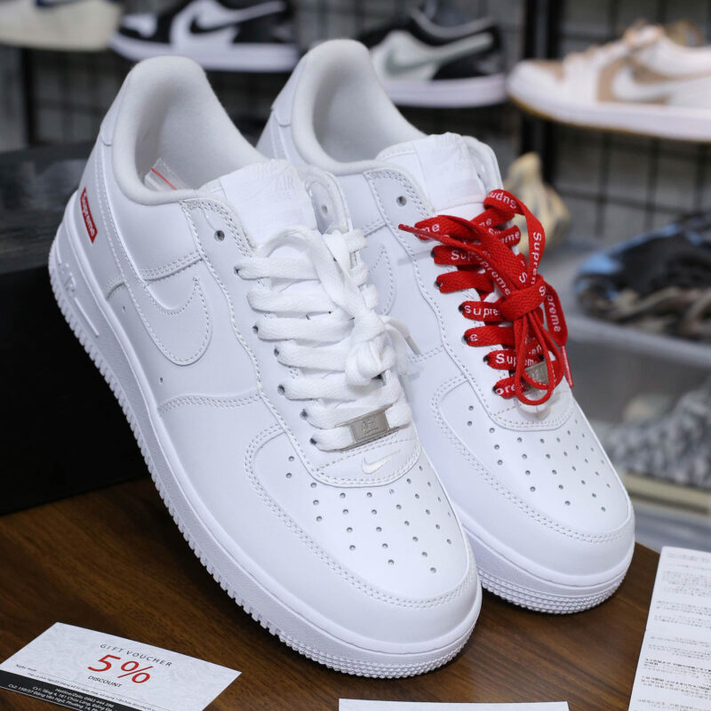 Giày Nike Air Force 1 Low Supreme White Trắng Like Auth