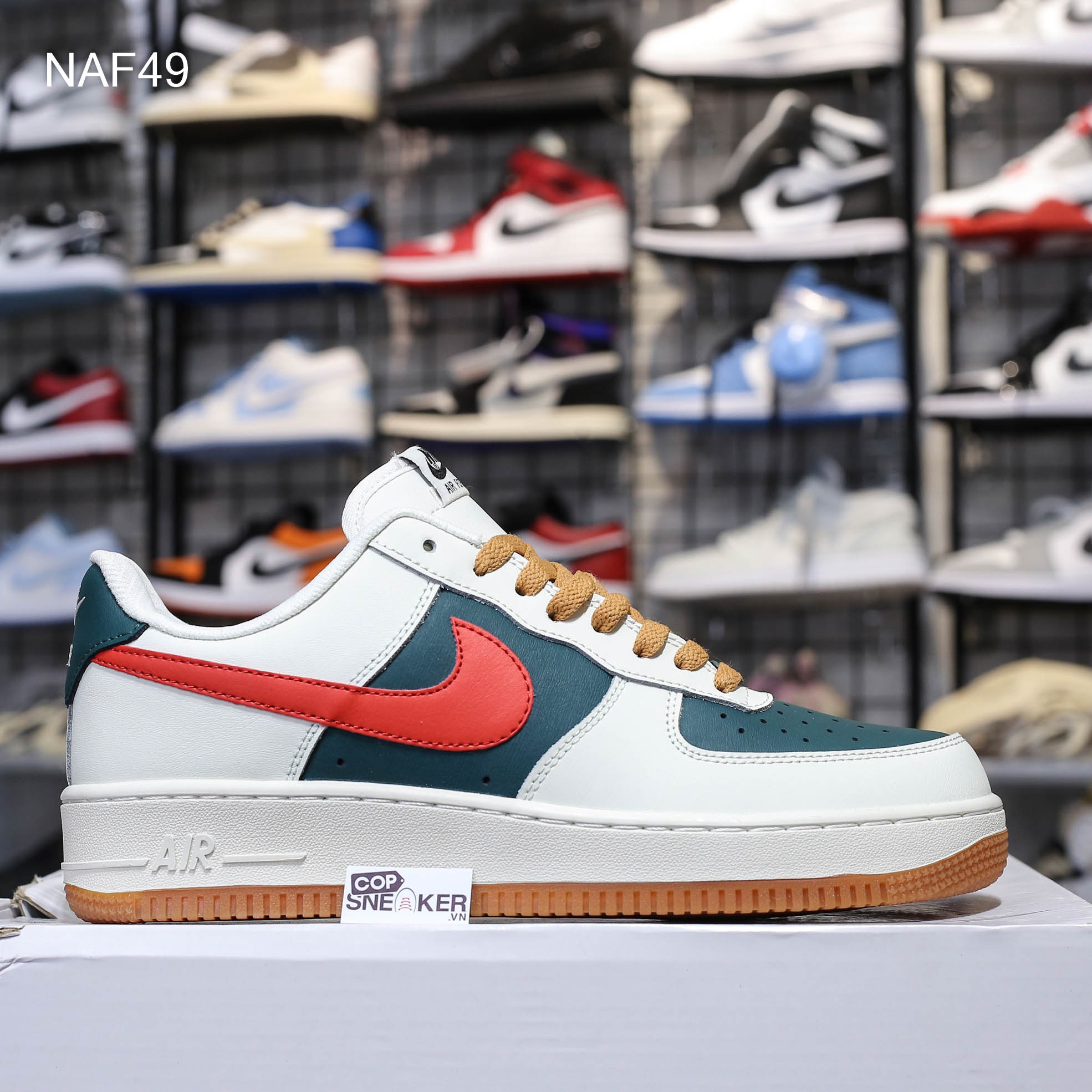 Nike Air Force 1 Low ID Gucci Cream Green Red Like Auth
