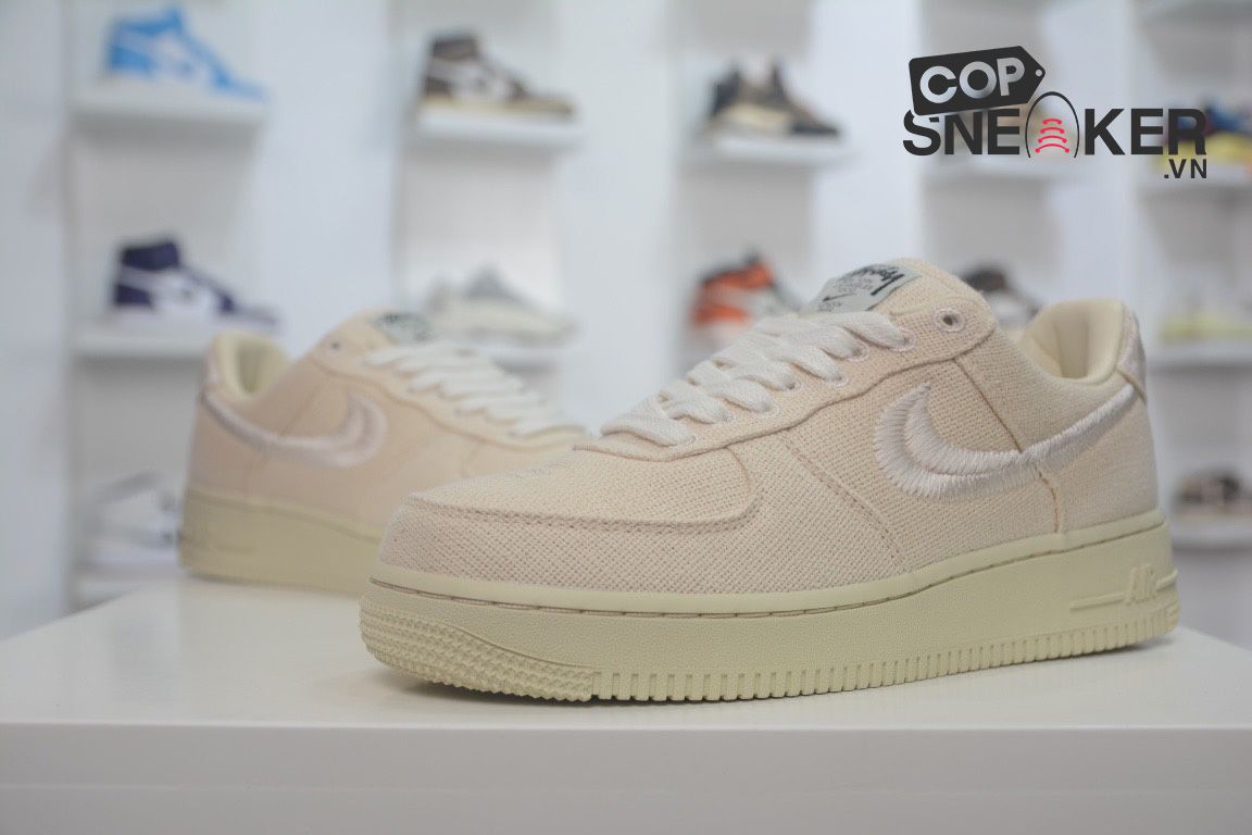 Giày Nike Air Force 1 Low Stussy Fossil Like Auth