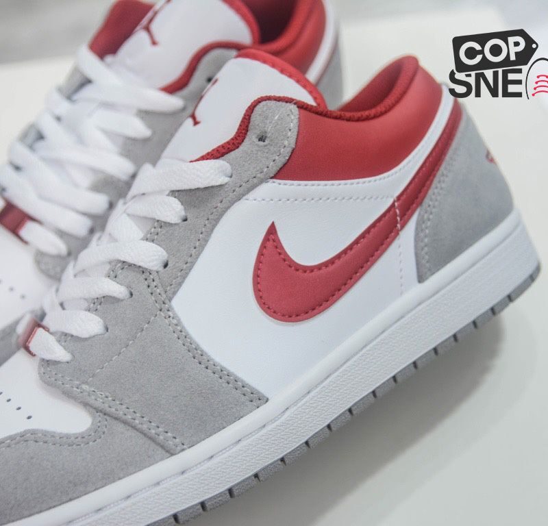 Giày Air Jordan 1 Low SE ‘Light Smoke Grey Gym Red’ Xám Đỏ