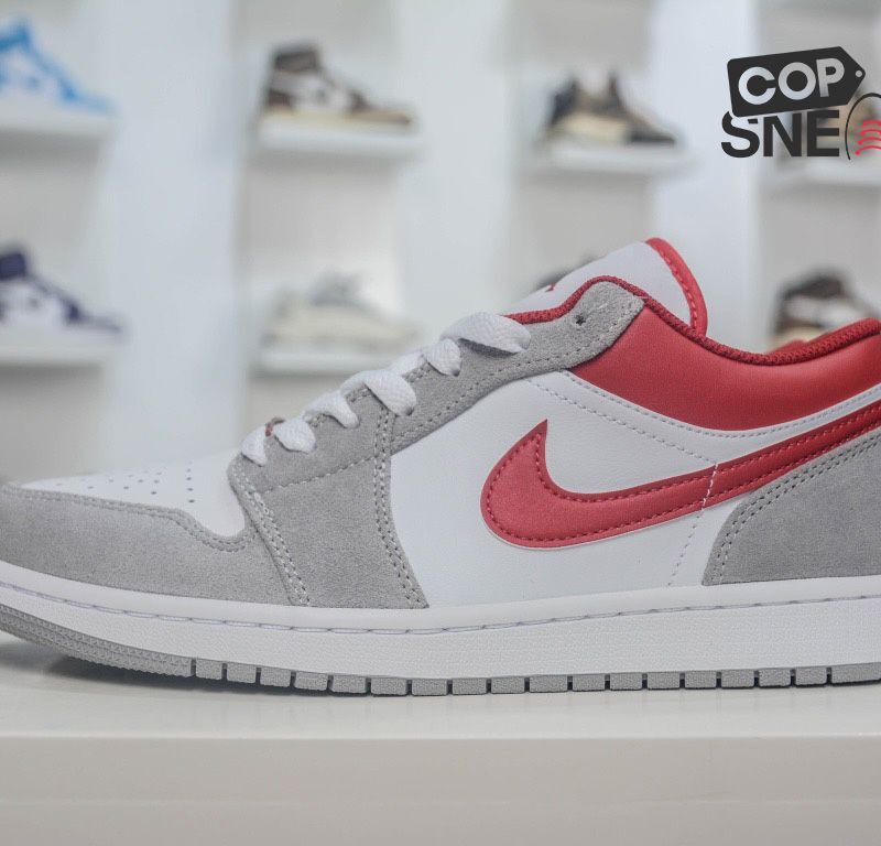 Giày Air Jordan 1 Low SE ‘Light Smoke Grey Gym Red’ Xám Đỏ
