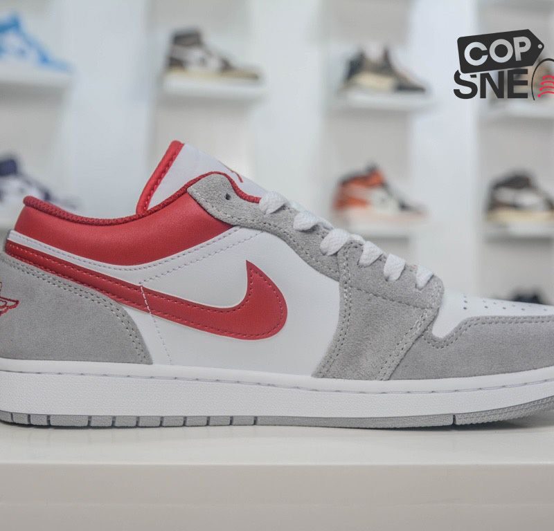 Giày Air Jordan 1 Low SE ‘Light Smoke Grey Gym Red’ Xám Đỏ