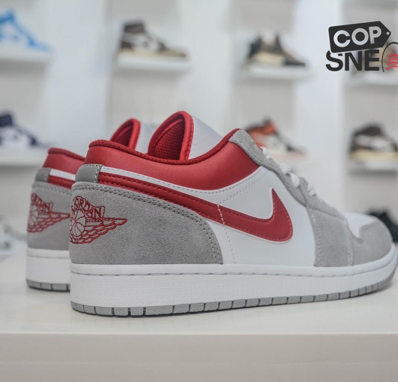 Giày Air Jordan 1 Low SE ‘Light Smoke Grey Gym Red’ Xám Đỏ