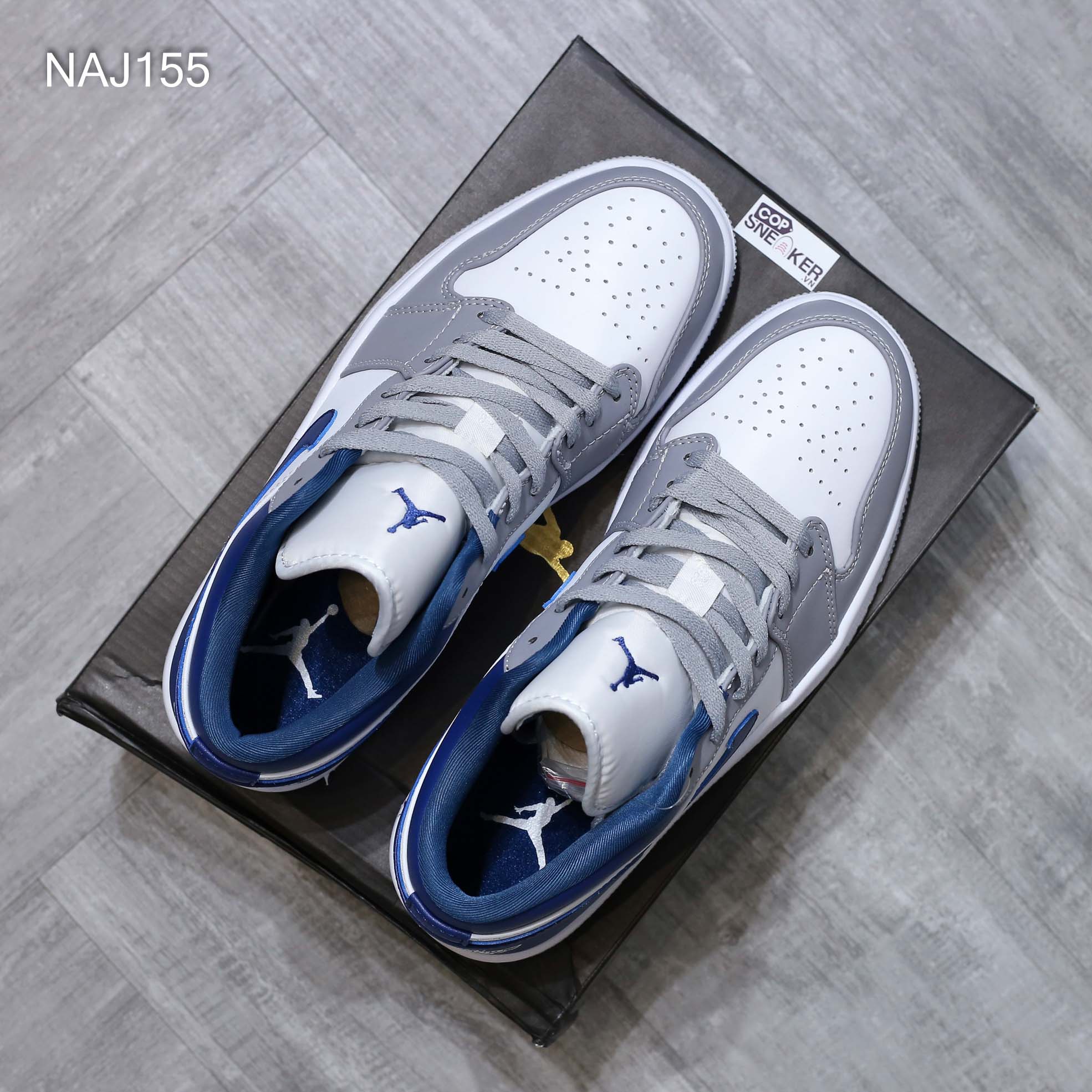 Giày Nike Air Jordan 1 Low ‘French Blue’ Xanh Xám Rep 1:1