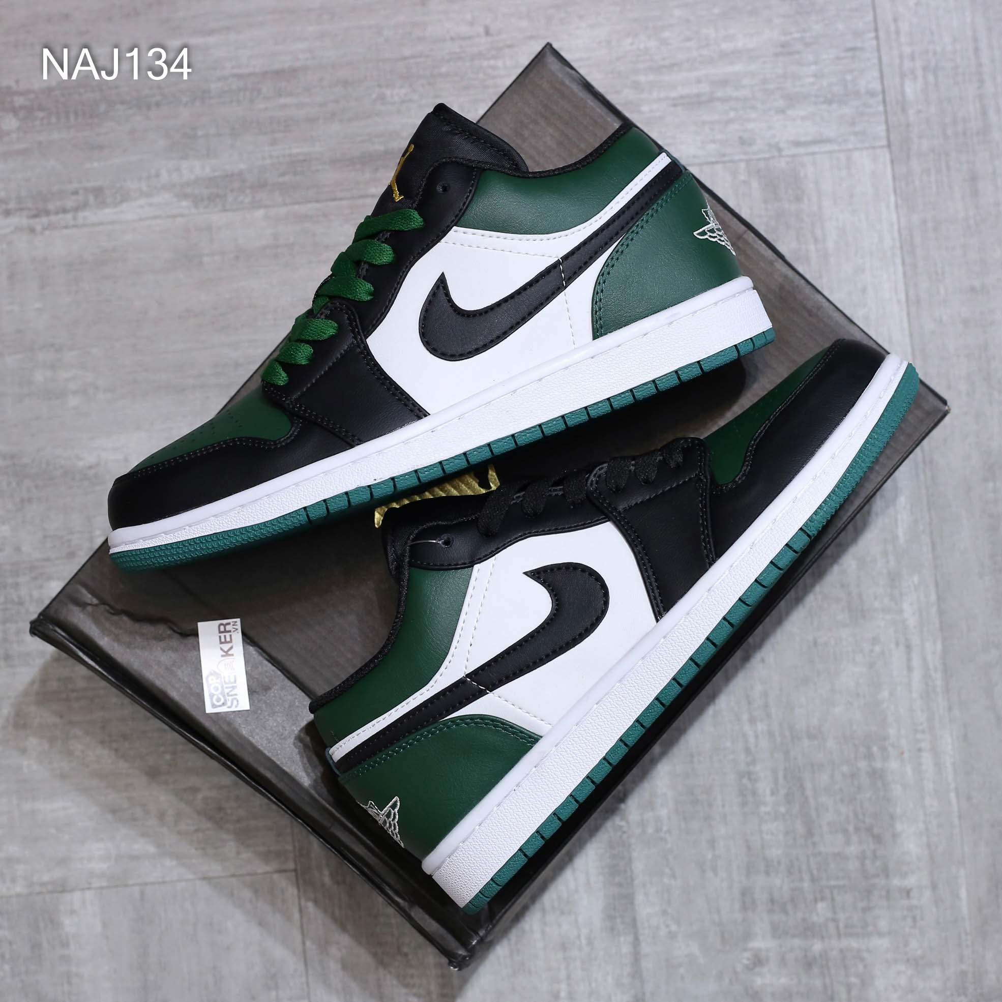 Giày Nike Air Jordan 1 Low Green Toe Xanh Đen Rep 1:1