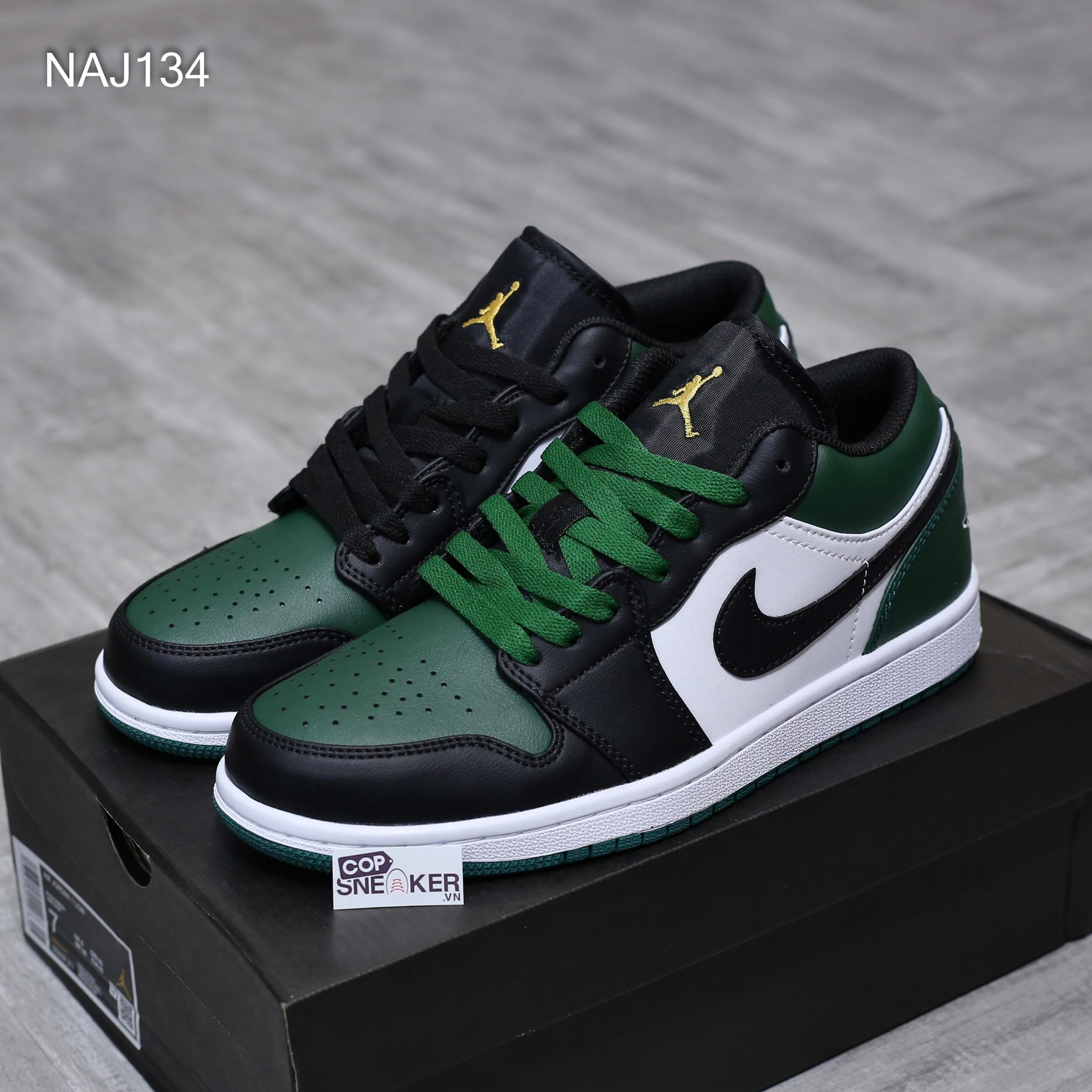Giày Nike Air Jordan 1 Low Green Toe Xanh Đen Rep 1:1