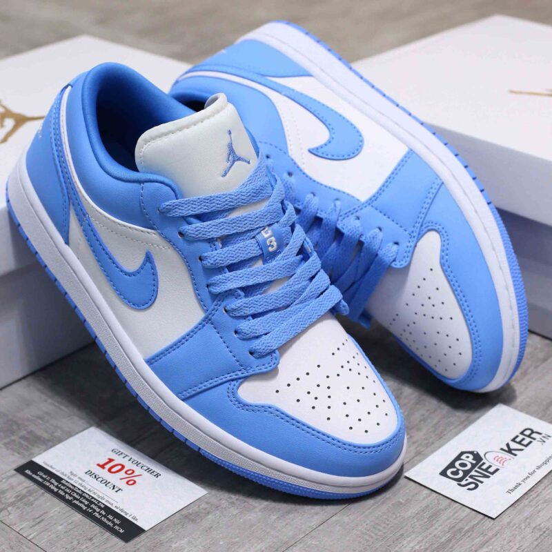 Giày Nike Air Jordan 1 Low UNC Trắng Xanh Rep 1:1