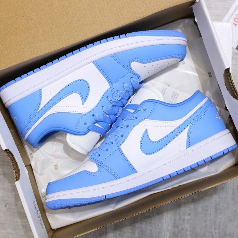 Giày Nike Air Jordan 1 Low UNC Trắng Xanh Rep 1:1