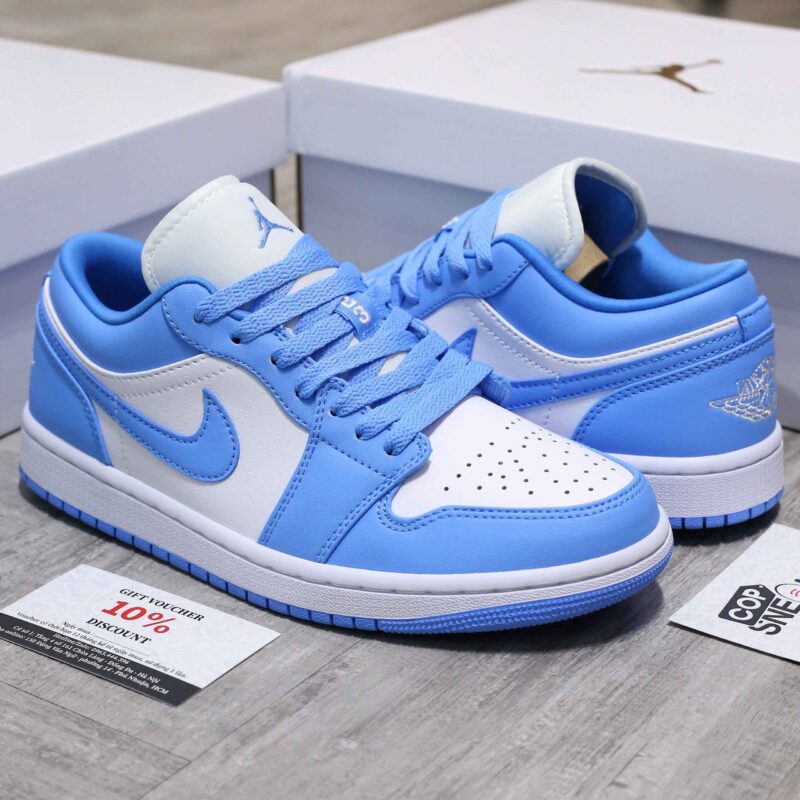 Giày Nike Air Jordan 1 Low UNC Trắng Xanh Rep 1:1