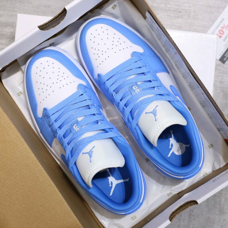 Giày Nike Air Jordan 1 Low UNC Trắng Xanh Rep 1:1