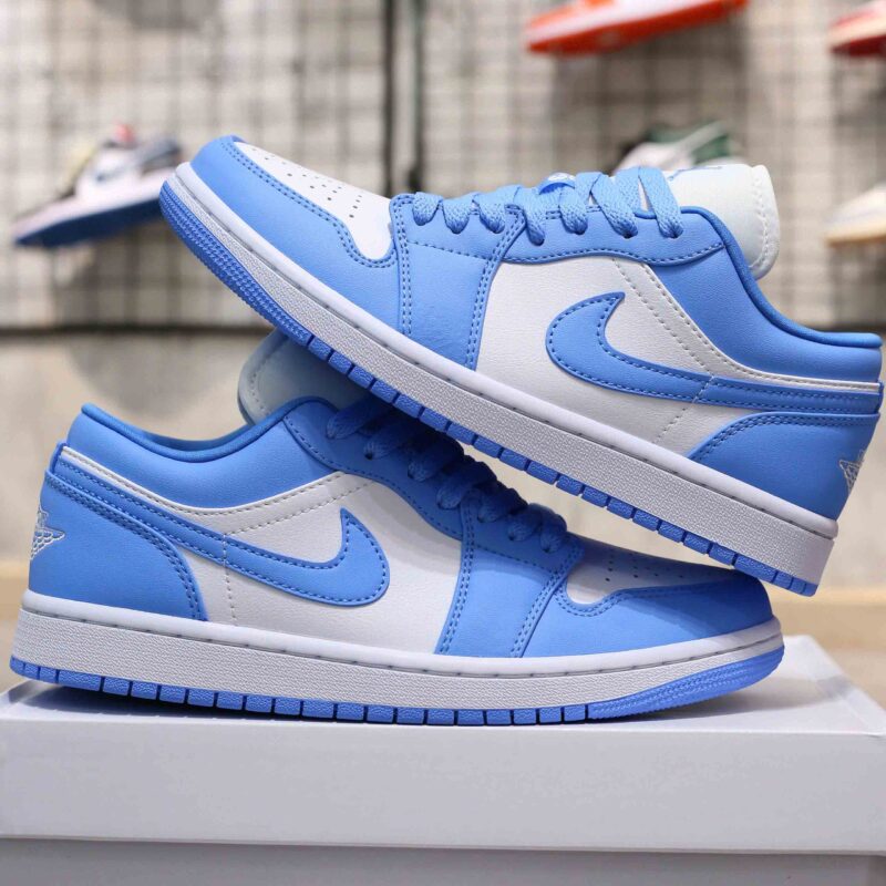 Giày Nike Air Jordan 1 Low UNC Trắng Xanh Rep 1:1