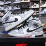 Giày Nike Air Jordan 1 Mid Light Smoke Grey Xám Đen Rep 1:1