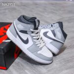 Giày Nike Air Jordan 1 Mid Xám Đen Light Smoke Grey Anthracite 2022