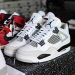 Giày Nike Air Jordan 4 Retro ‘Military Black’ Đen Trằng