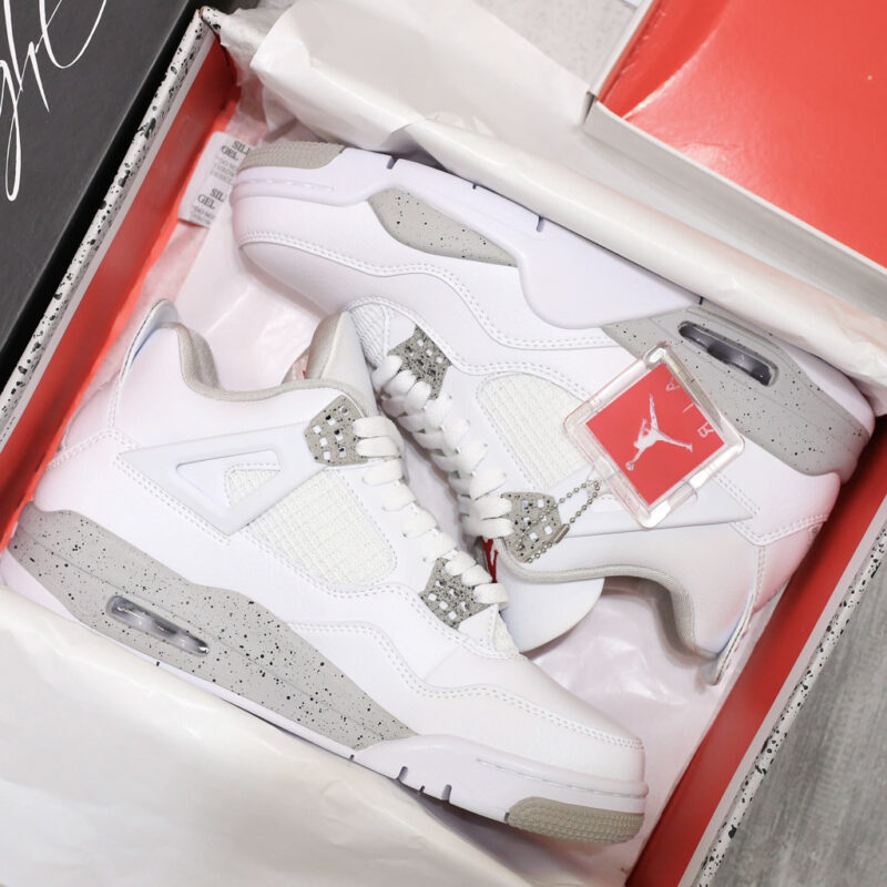 Giày Nike Air Jordan 4 White Oreo Trắng 2021 Like Auth
