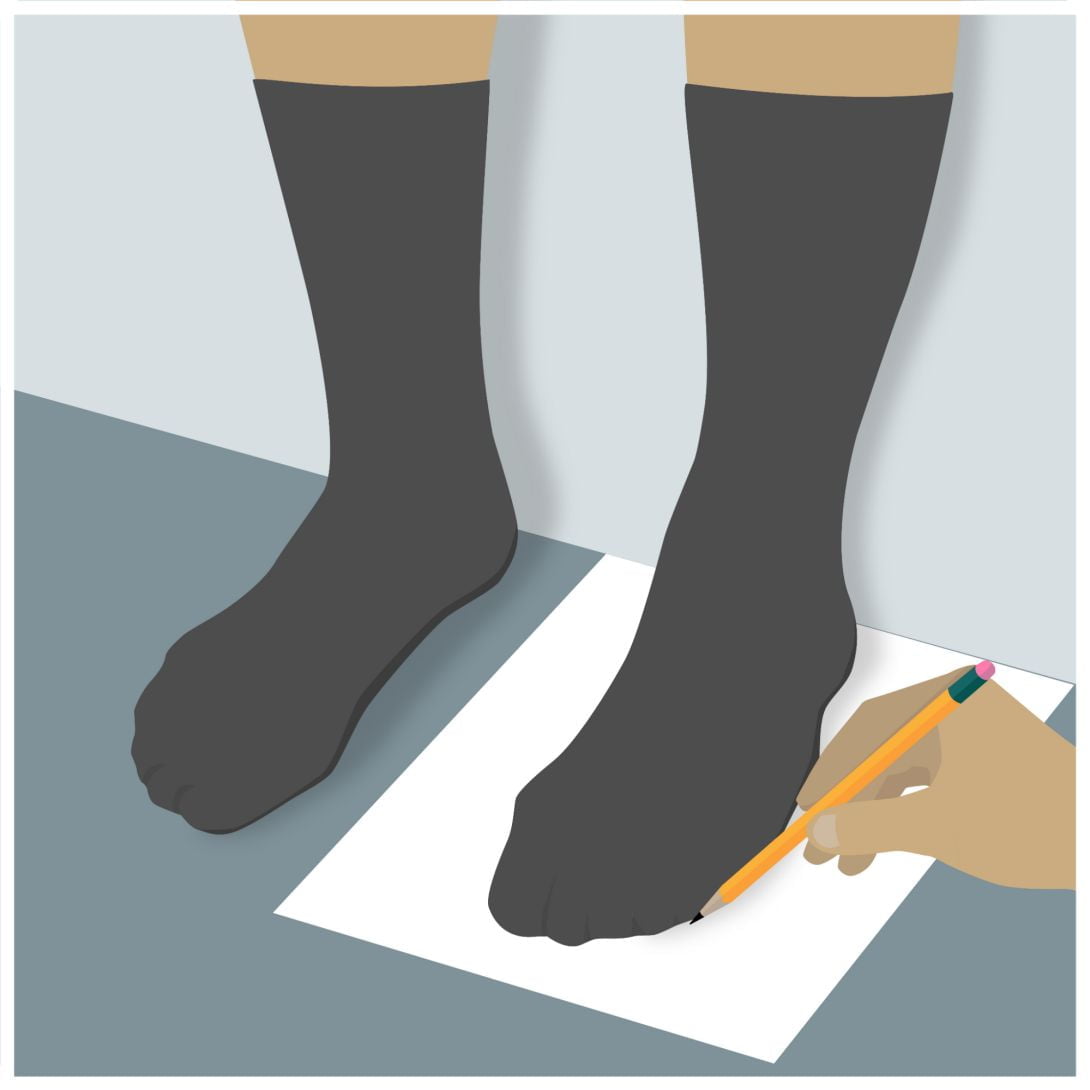 Vẽ lại khung của bàn chân bằng bút