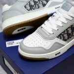 Giày Dior B27 Low Gray White họa tiết vải Dior Oblique Jacquard Like Auth