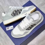 Giày Dior B27 Low Gray White họa tiết vải Dior Oblique Jacquard Like Auth