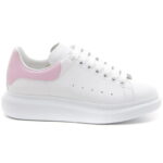 Giày Alexander McQueen Trắng gót Nhung Hồng Cánh Sen