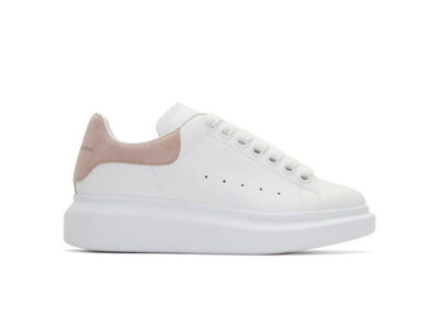 Giày Alexander McQueen Trắng gót Nhung Hồng Phấn