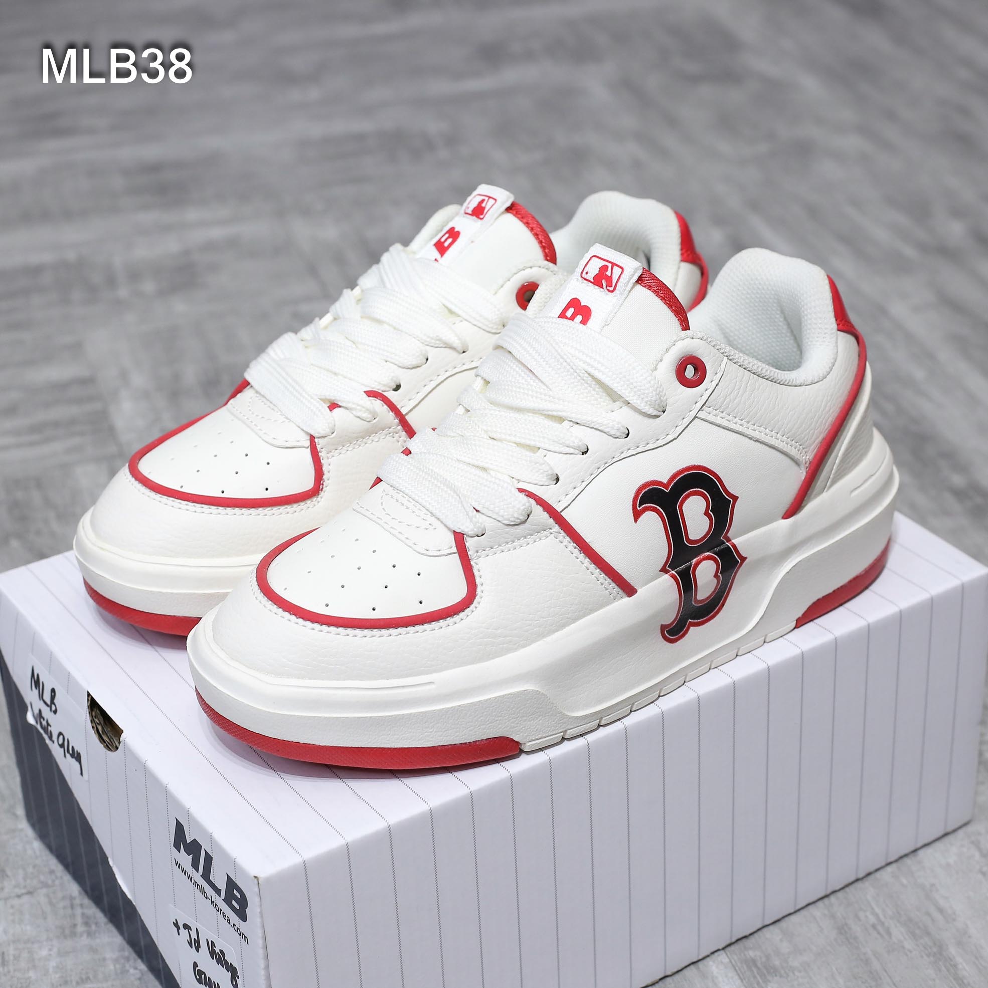 giày MLB Chunky Liner Low ‘Boston Red’ đỏ rep 1:1