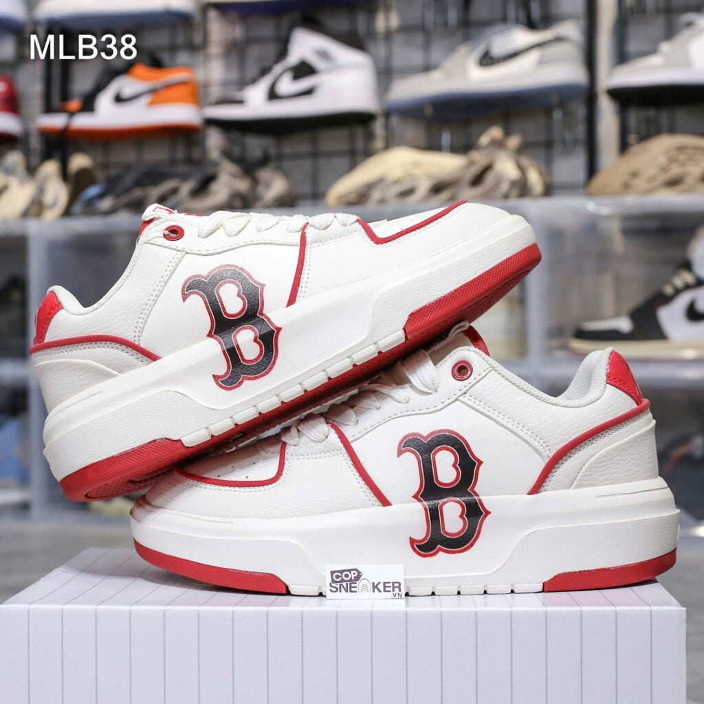 giày MLB Chunky Liner Low ‘Boston Red’ đỏ rep 1:1