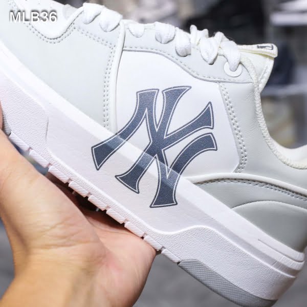 Giày MLB Chunky Liner Low NY ‘White Grey’ Like Auth