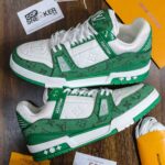 Giày Louis Vuitton LV Trainer Xanh Green Monogram Denim Like Auth
