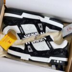 Giày Louis Vuitton LV Trainer Monogram Denim Black Like Auth
