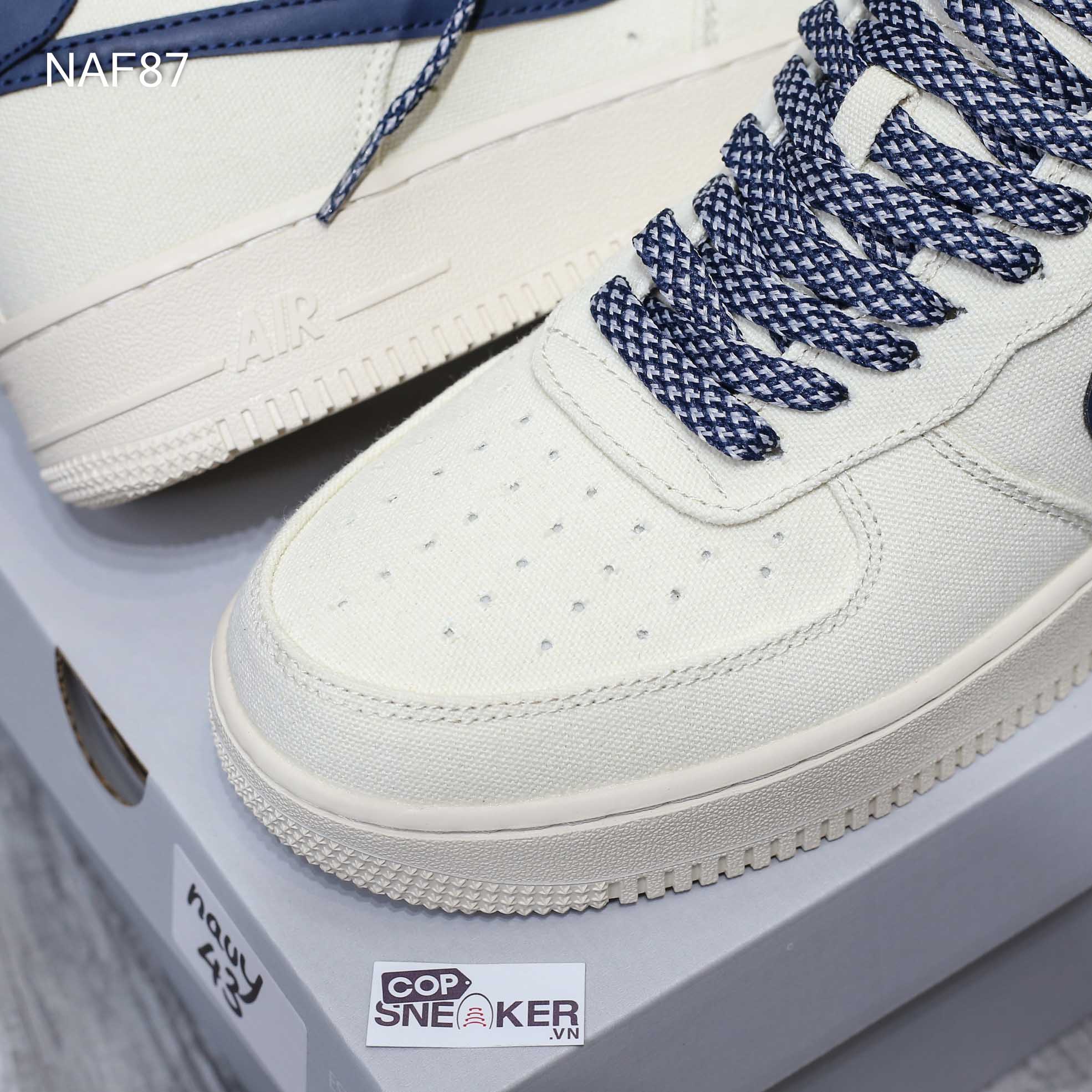 Giày Nike Air Force 1 Low Canvas Stussy Navy
