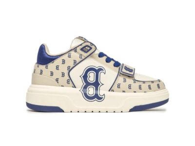 Giày MLB Chunky Liner Mid Classic Monogram Boston Red Sox L.Beige Like Auth