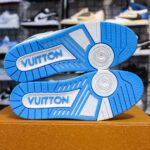 Giày Louis Vuitton Lv Trainer Monogram Denim Blue quai Velcro Like Auth