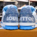 Giày Louis Vuitton Lv Trainer Monogram Denim Blue quai Velcro Like Auth