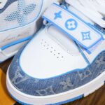 Giày Louis Vuitton Lv Trainer Monogram Denim Blue quai Velcro Like Auth