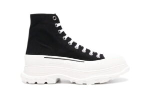 Giày Alexander McQueen Tread Slick High Top Black/White Canvas