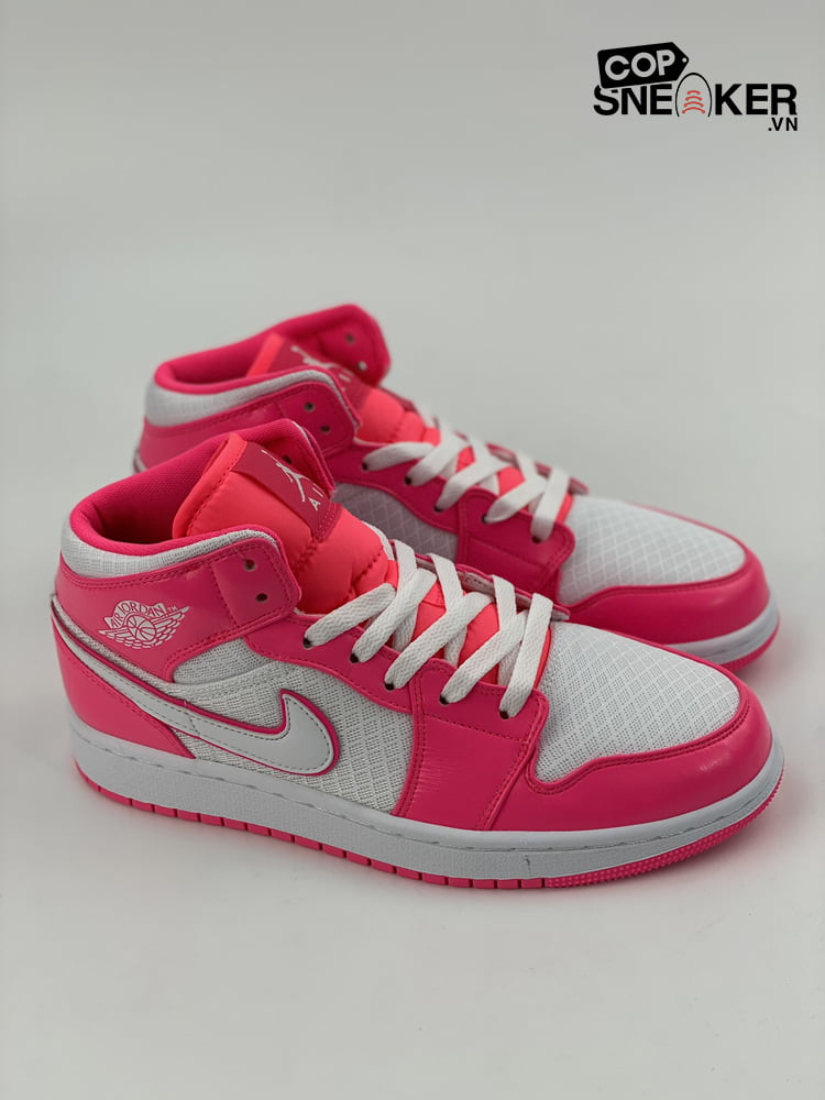 Giày Nike air Jordan 1 Mid Hyper Pink White