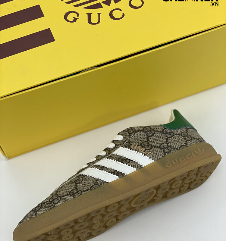 Giày Adidas x Gucci Gazelle Beige GG Monogram