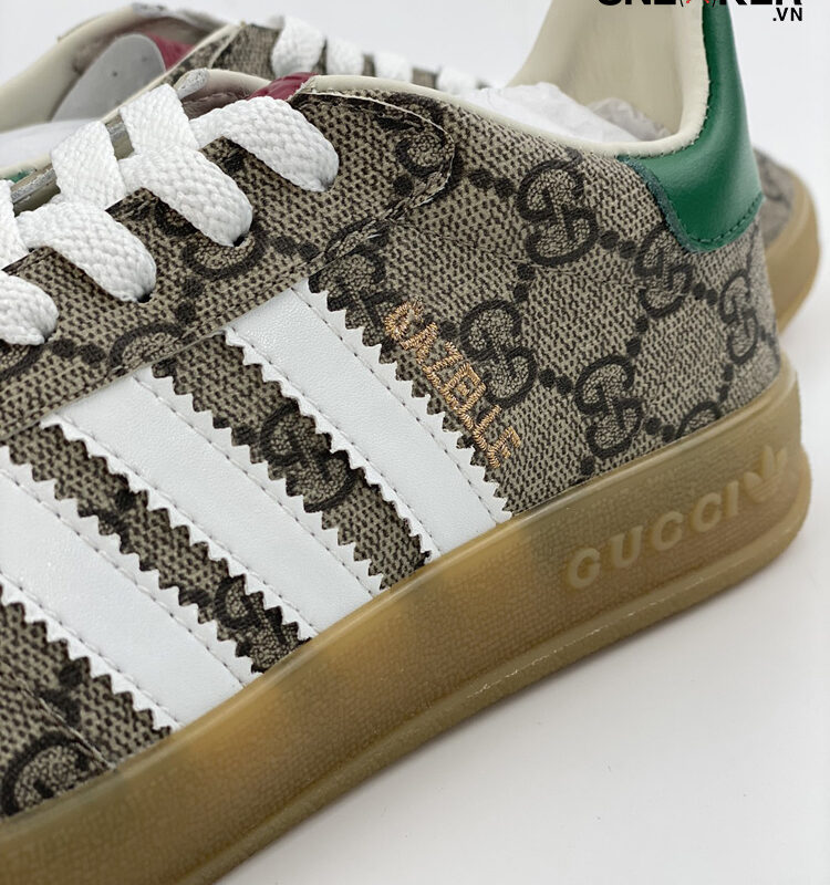 Giày Adidas x Gucci Gazelle Beige GG Monogram