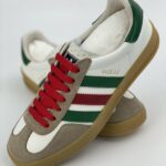 Giày Adidas x Gucci men's Gazelle Sneaker in White Leather
